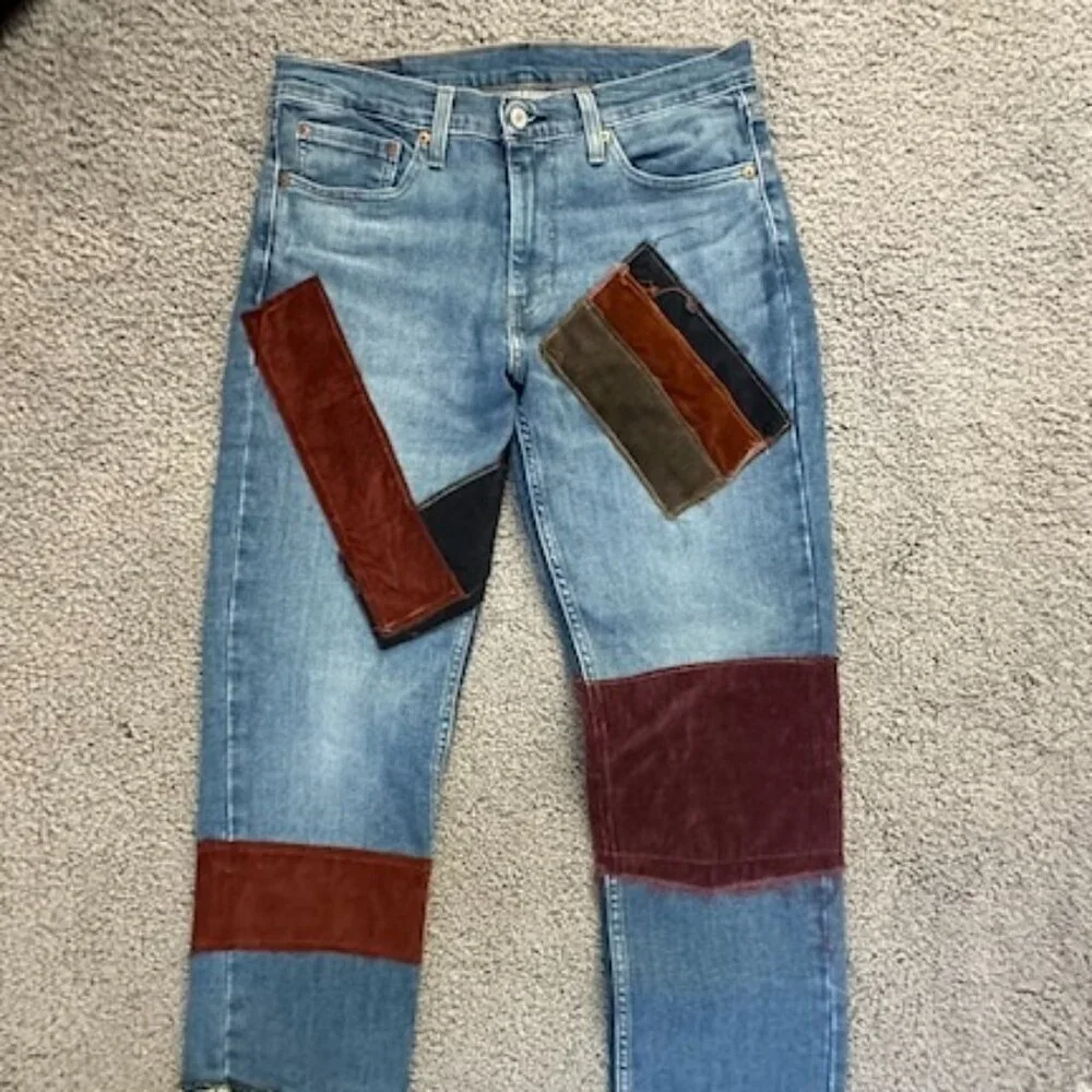 Levi's 511 Patchwork Jeans Professionally Crafted 33 x 32 - Classic 80s Skater